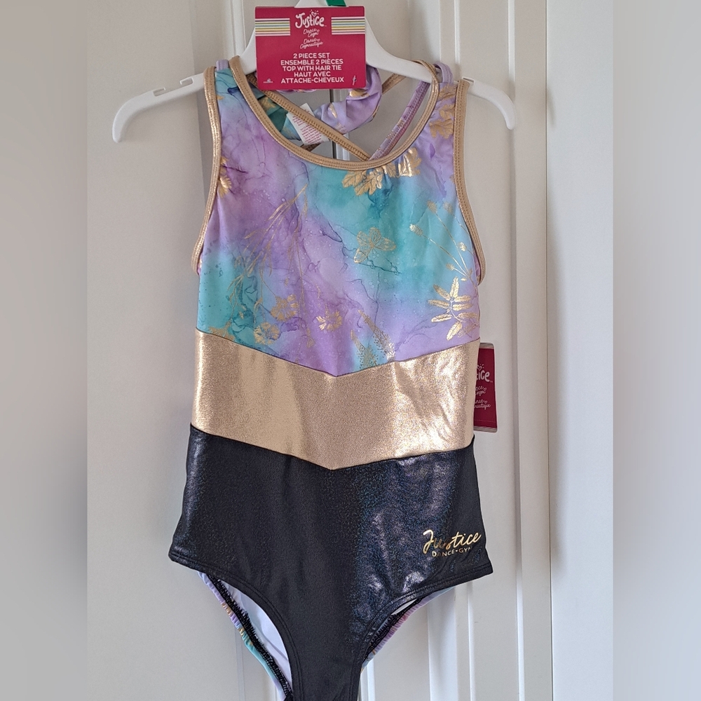 Brand New Justice Girls Multicolor Gymnastics/Dance/Cheerleading Leotard